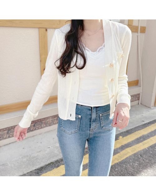 Gold Button Knit Cardigan