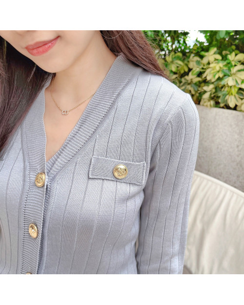 Gold Button Knit Cardigan