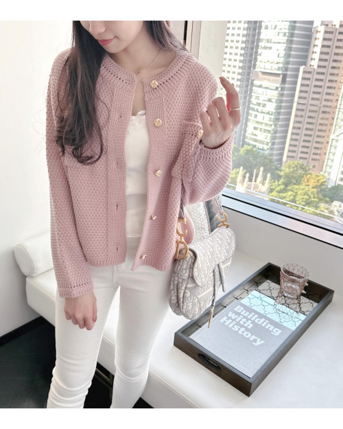 Gold Button Pocket Cardigan