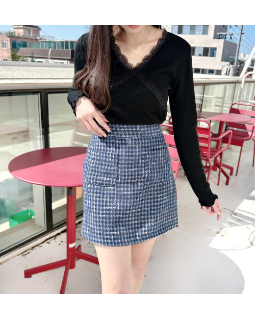 Pocket Soft Tweed Skirt 