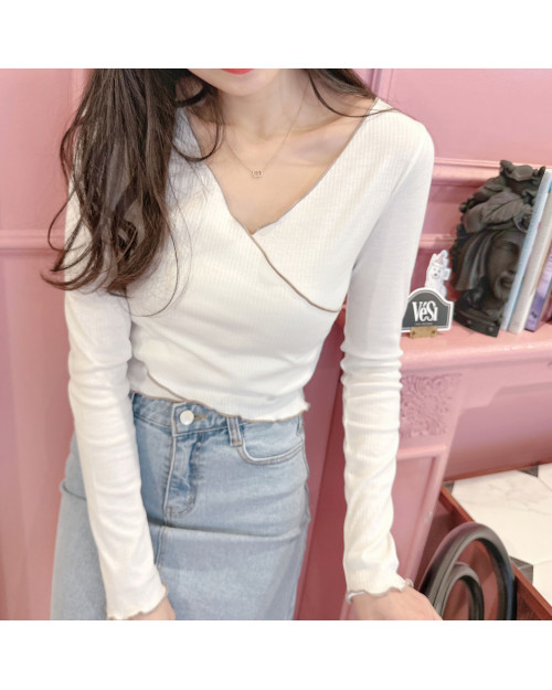 Ruffled V-Neck Top