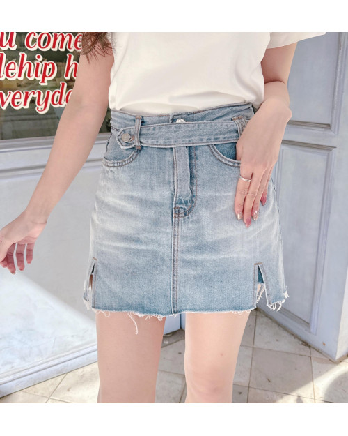 Splited A-line Denim Skirt Pants