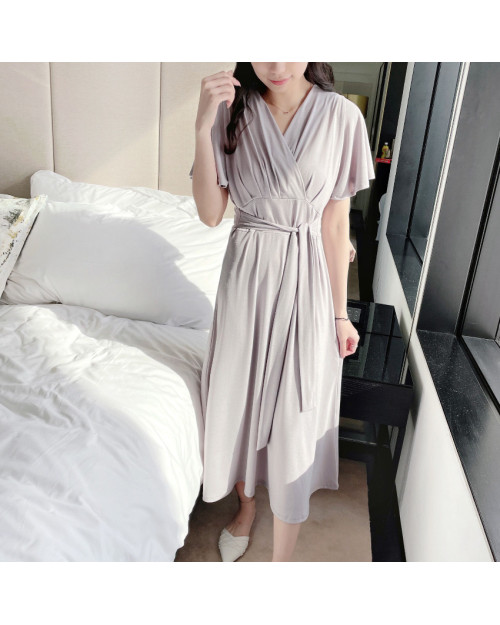 Ruffle Sleeves Cotton Dress