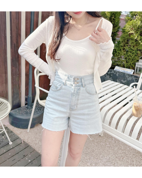 Button Soso Denim Shorts