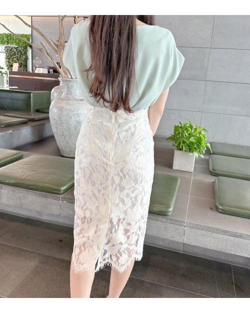 Elegant Lace Midi Skirt