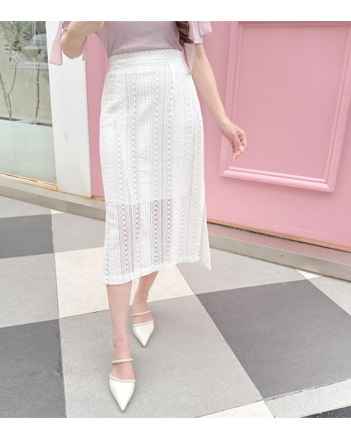 Embroidery Midi Skirt