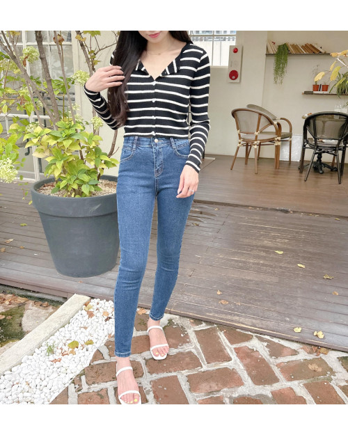 Sheer Striped Knit Top