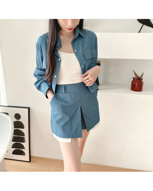 Denim Shirt Set