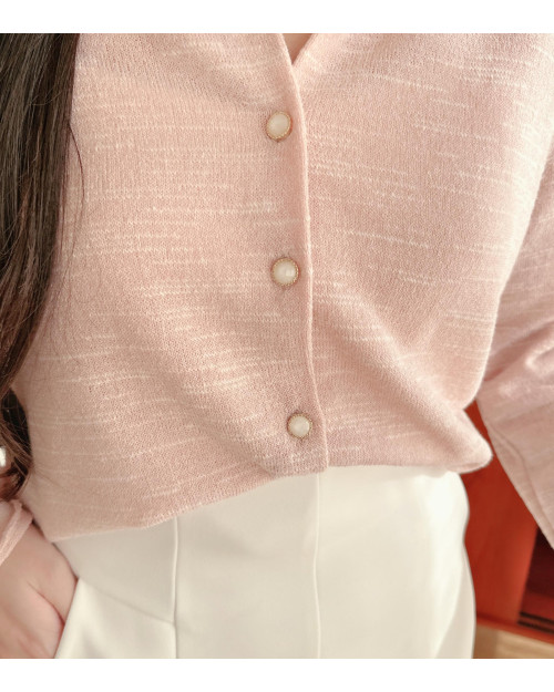 Gem Button Milky Cardigan