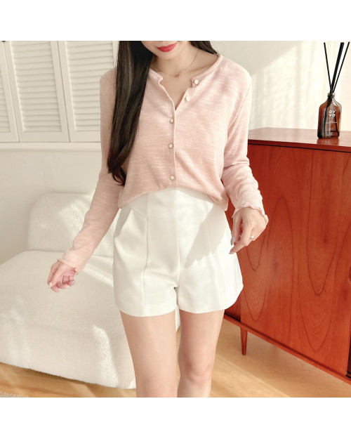 Gem Button Milky Cardigan