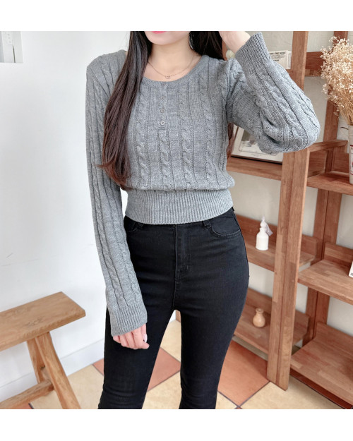 Cable Button Sweater