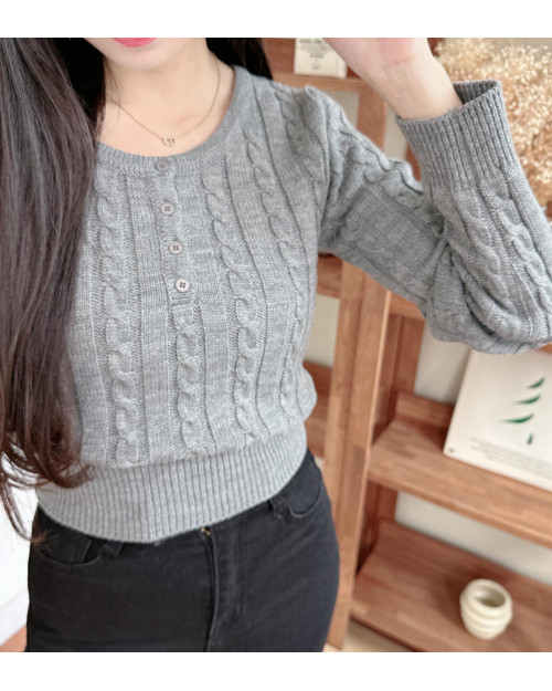 Cable Button Sweater