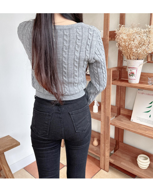 Cable Button Sweater