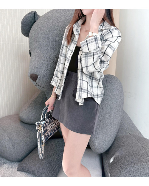 Oreo Cream Checkered Shirt