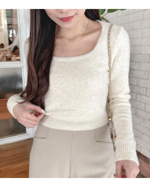 Softness Square-neck Knit Top